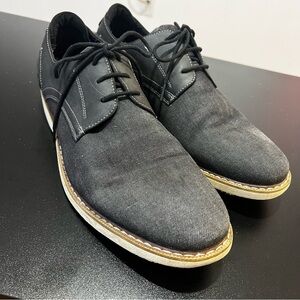 Ashford Hayes Men's Black Canvas Lace-Up Shoes Derby like sneakers 10.5